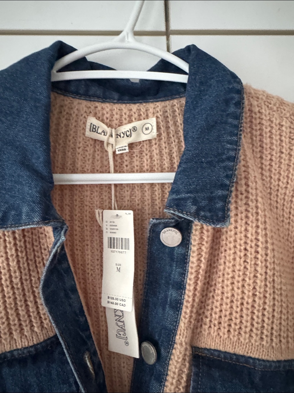 NWT Size M - BLANKNYC Playing the Field Denim Knit jacket (NWT US$ 128) - Picture 12 of 14